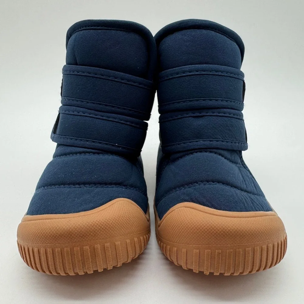 MyBaby Kids Navy Blue Quilted Puffer Snow Boots Faux Fur Lined Size 10,10.5
